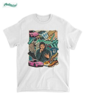 Pashanim Deutscher Rap Retro Collage Unisex Standard T-Shirt Weiß